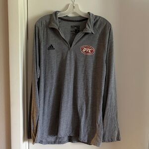 Adidas Heather Gray Pullover with Red Patch